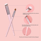 2Pcs Concealer Brush Angled Top Concealer Makeup Brush under Eye Mini Angled Brush Nose Contour Brush Small Makeup Foundation Brushes for Concealer Powder Cream Liquid Makeup Pink