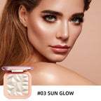 ELESSY Highlighter Makeup Palette,Face Glitter Illuminator Palette,Natural Sparkling Finish Highlighter Powder,High Glossy Shimmer Smooth Baked Powder,Lasting Shining Highlighter Palette -SUN GLOW