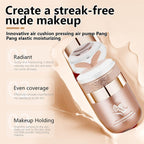 Butterfly Air Cushion Powder Puff BB Cream, Korean Butterfly Cushion CC Cream, Moisturizing Concealer Makeup Base BB Liquid Foundation (2Pcs Natural)