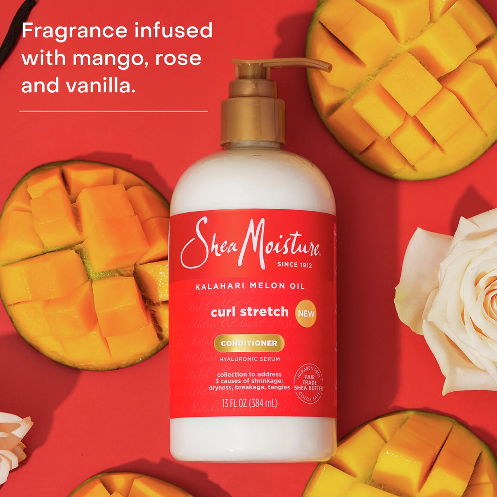 Curl Stretch Detangling Conditioner Kalahari Melon Oil Infused with Hyaluronic Serum Type 4 Curly Hair, 13 Oz