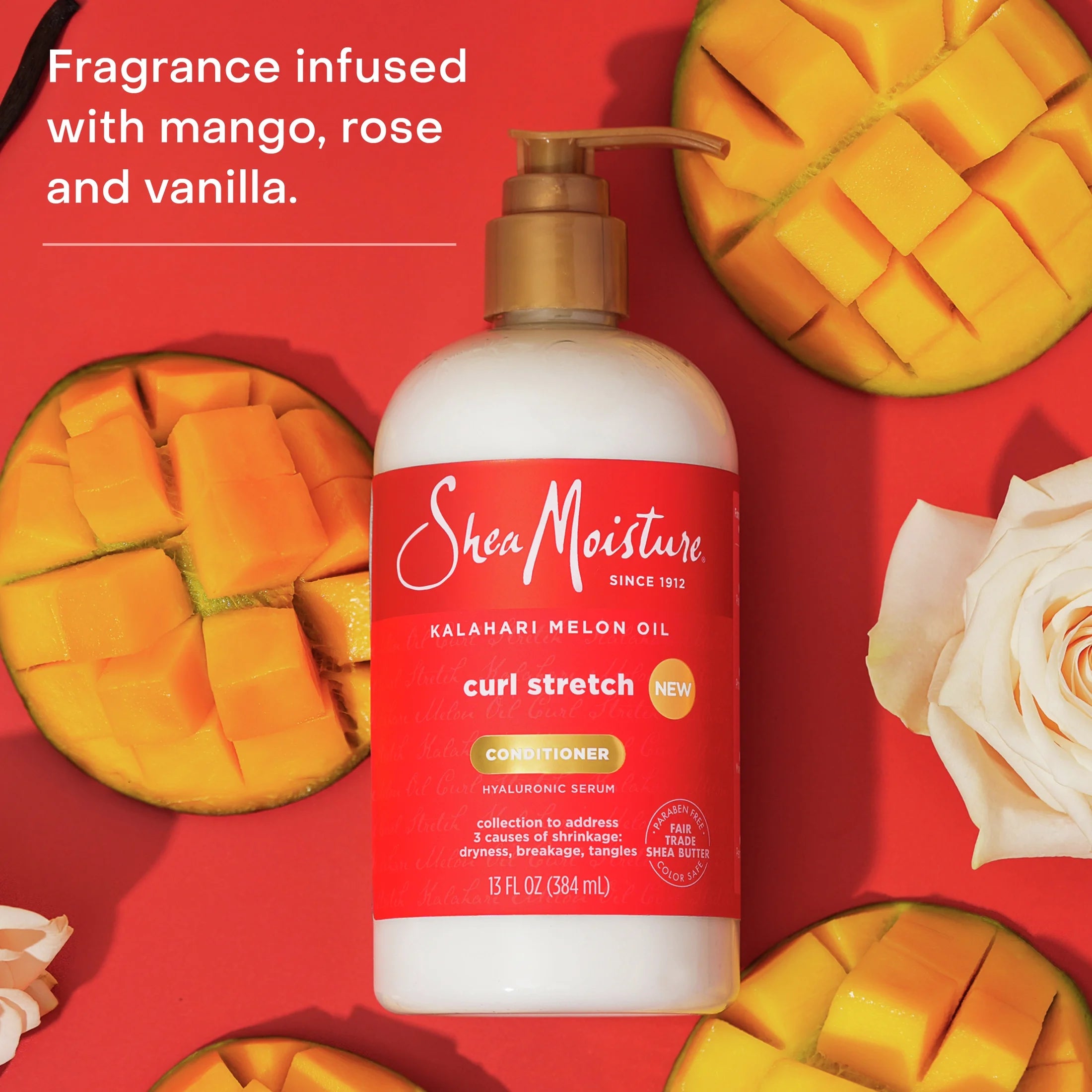 Curl Stretch Detangling Conditioner Kalahari Melon Oil Infused with Hyaluronic Serum Type 4 Curly Hair, 13 Oz