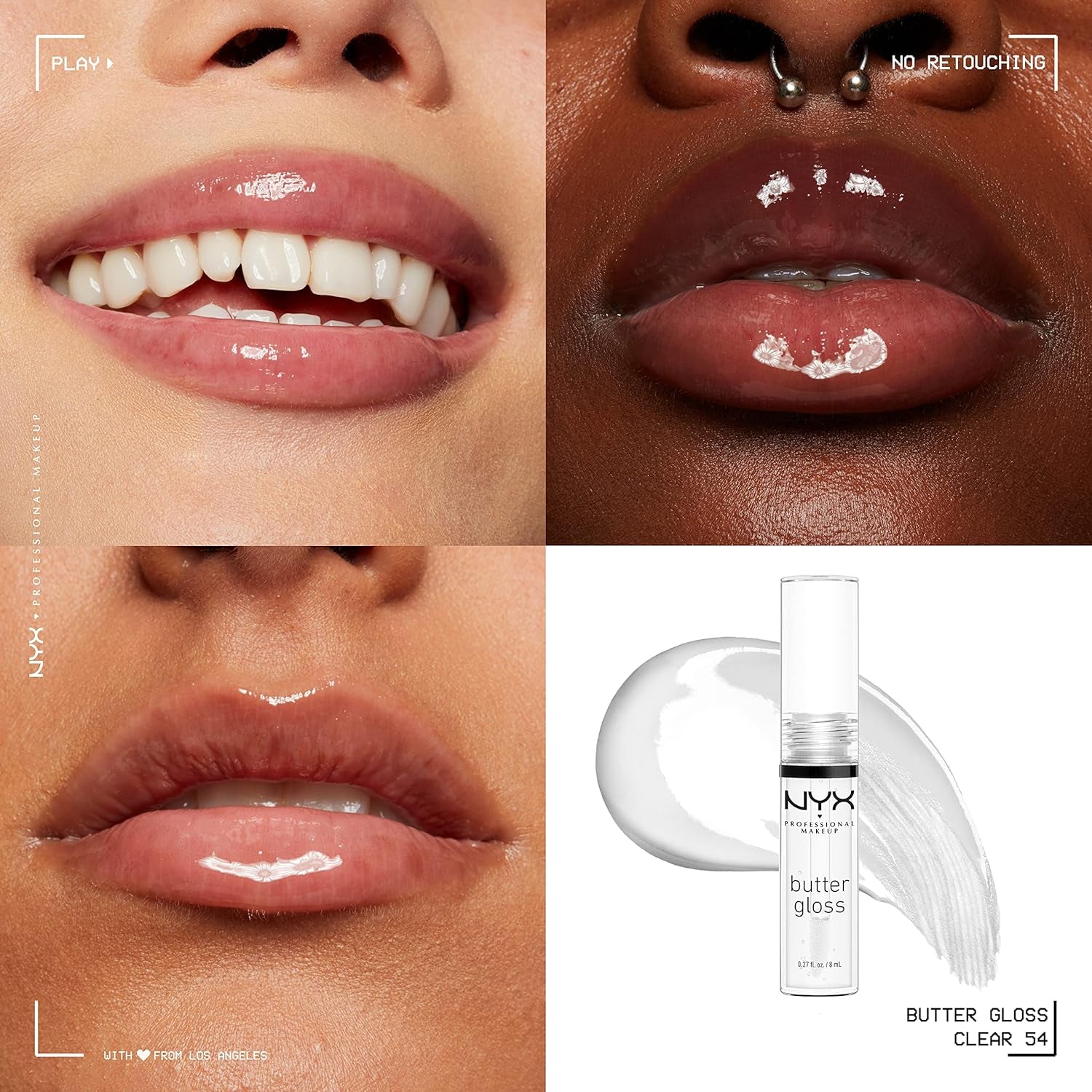 Bare with Me Multitasking Primer & Setting Spray & Butter Gloss, Non-Sticky Lip Gloss - Sugar Glass (Clear)