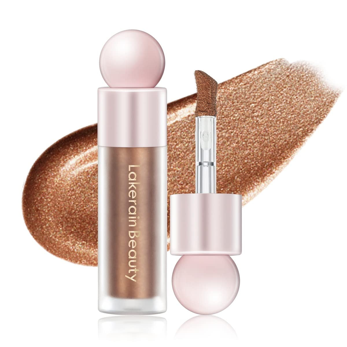 Liquid Highlighter Makeup, Natural Silky Shimmer Finish Liquid Face Highlighter, Highly Pigmented, Lightweight, Blendable, Soft Cream Highlighter for Face (#04 Bronze Gold Shimmer)