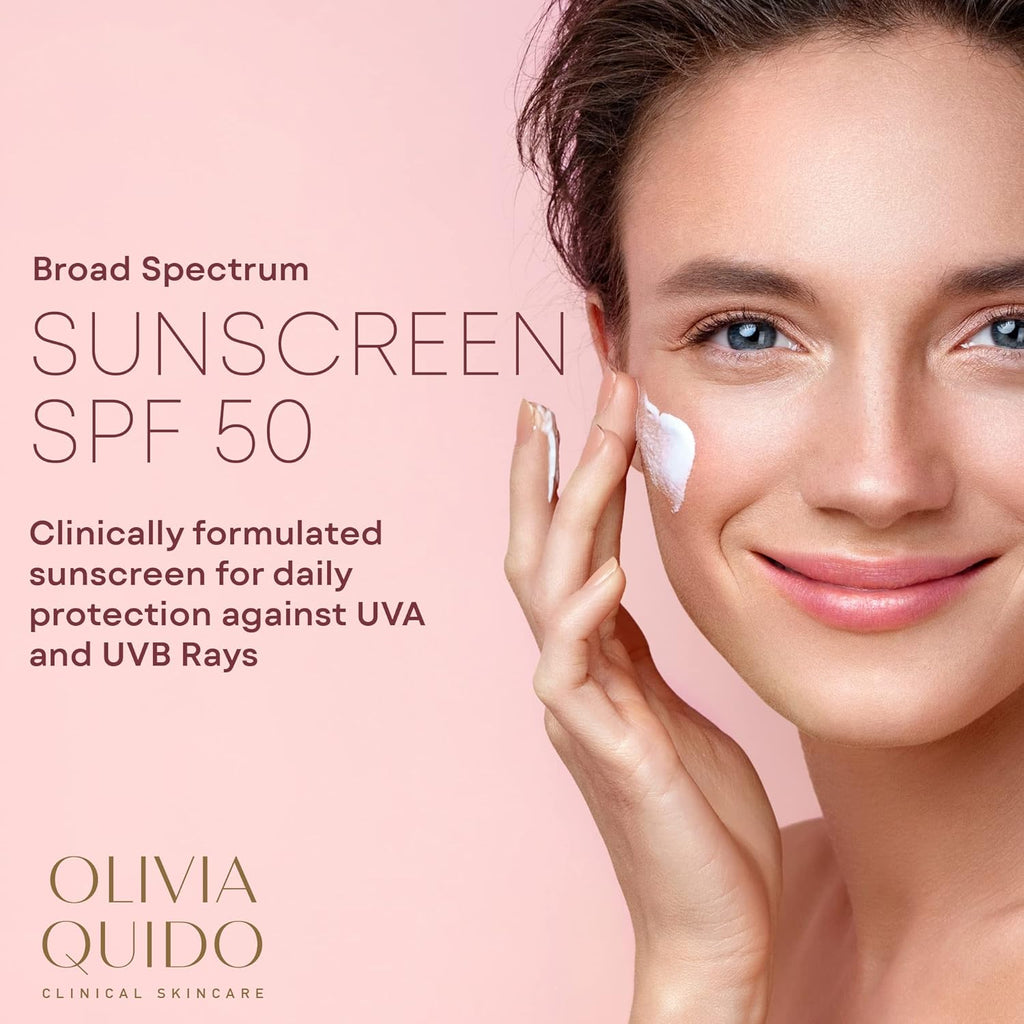 Clinical Skincare Broad Spectrum Sunscreen SPF 50 with Lilac Stem Cell | Anti-Aging Skin Protection from UVA and UVB Rays | Water-Resistant Indoor and Outdoor Sunscreen with Matte Finish