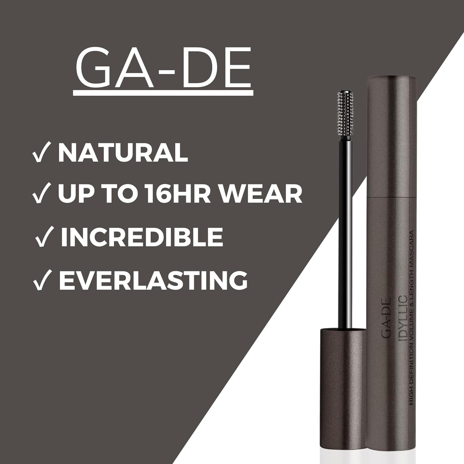 Idyllic High Definition Volume and Length Mascara - Infused with Marine Algae, Grape Seed Extract, and Hydra-Mineral Complex - Black - 0.3 Oz