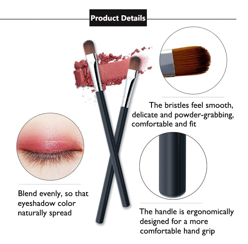 3 PCS Eye Shadow Brush, for Precise Application and Perfect Mixing, Contour and Definition, Eye Makeup Tools, Portable Travel Makeup Brush