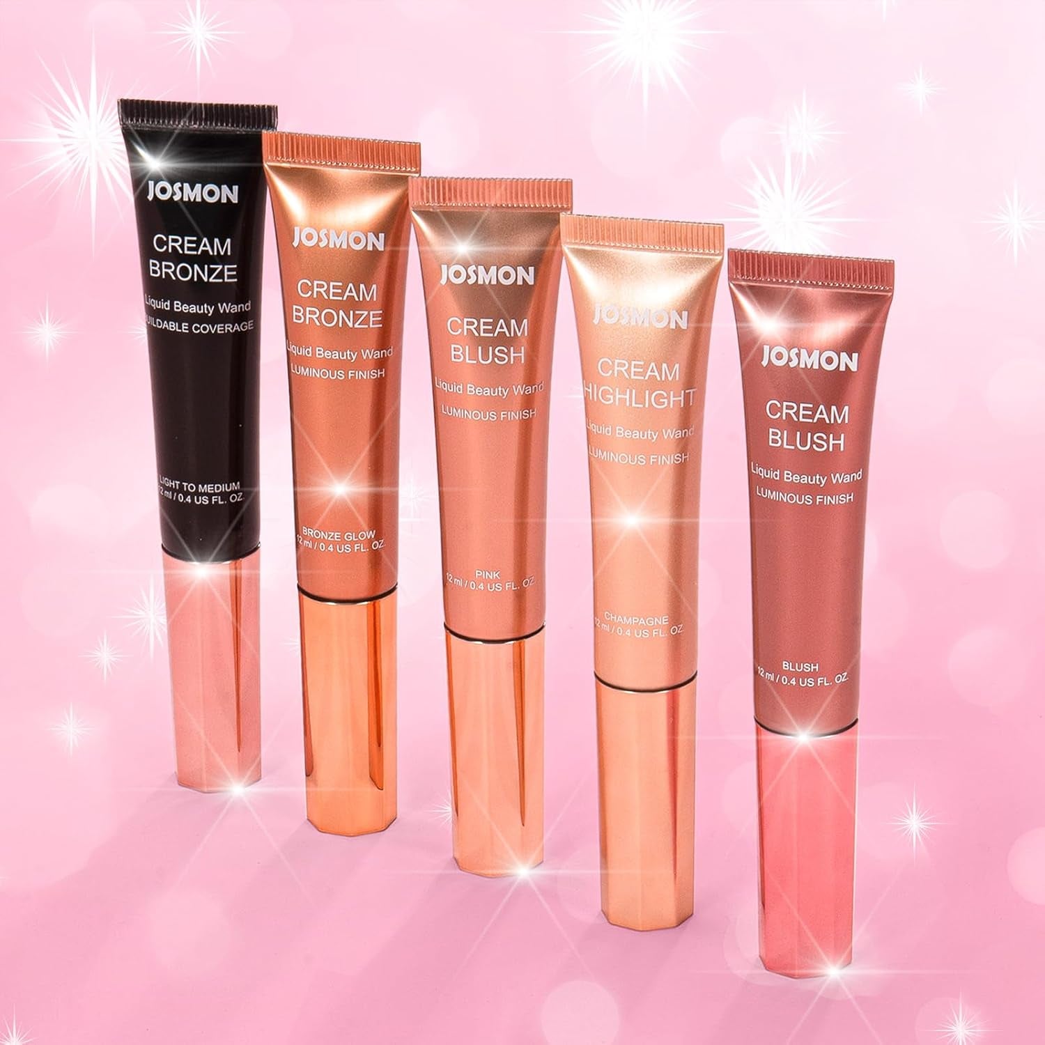 Liquid Highlighter Liquid Blush Bronzer Matte Contour Wand with Soft Cushion Applicator, Creamy and Longwear Formula for Face Makeup, Shimmer Finish Highlight and Glow, Comes in 7 Colors, 0.4Ozs Light to Medium 161