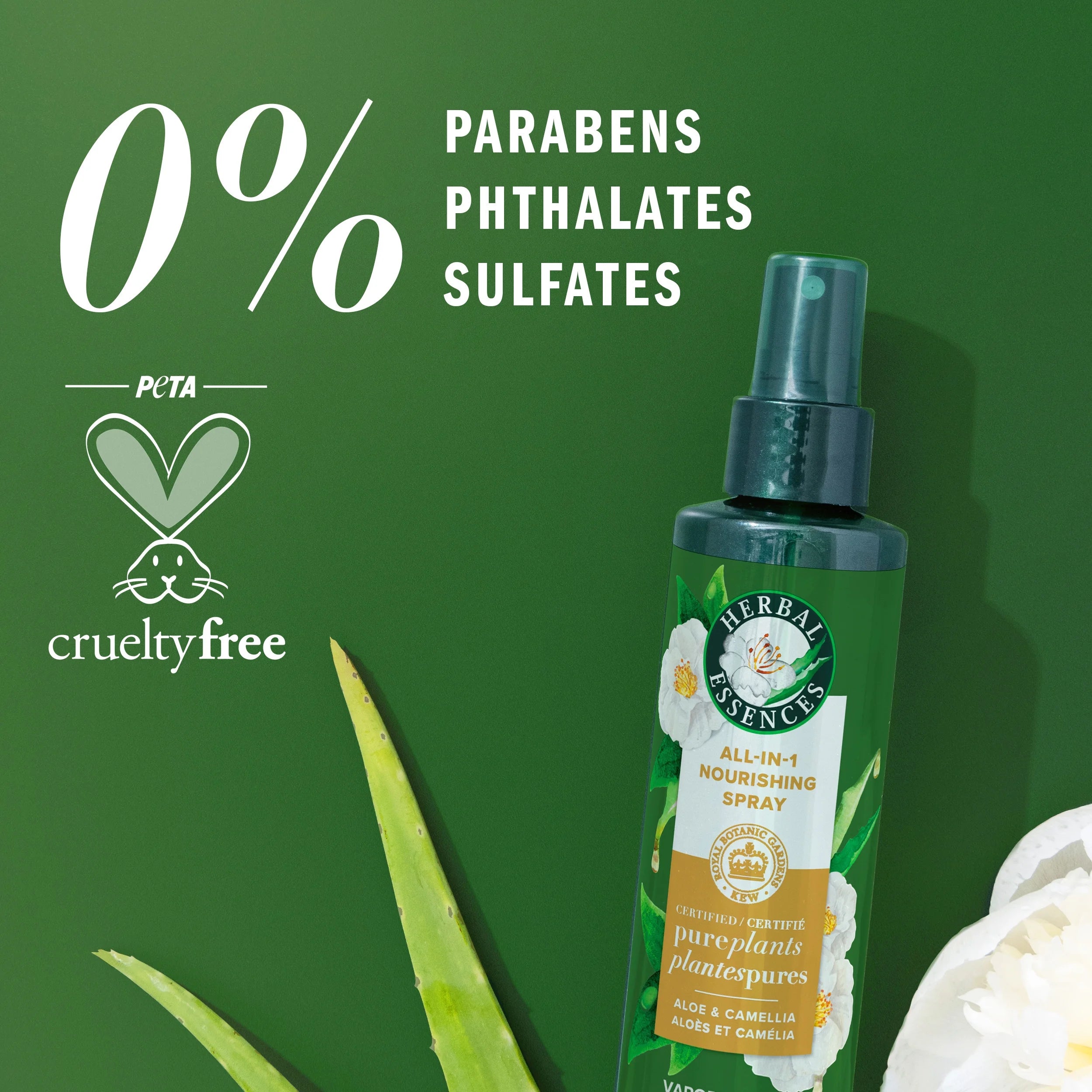 All-In-1 Nourishing Spray, Certified Pure Plants, with Aloe and Camellia Flower Oil, 6 Fl Oz