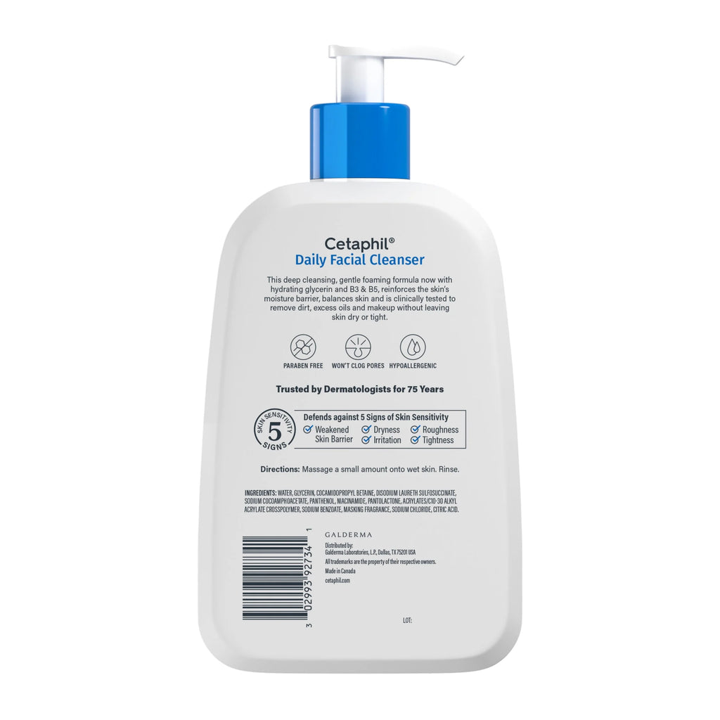 Daily Facial Cleanser for Sensitive, Combination to Oily Skin, 16 Oz