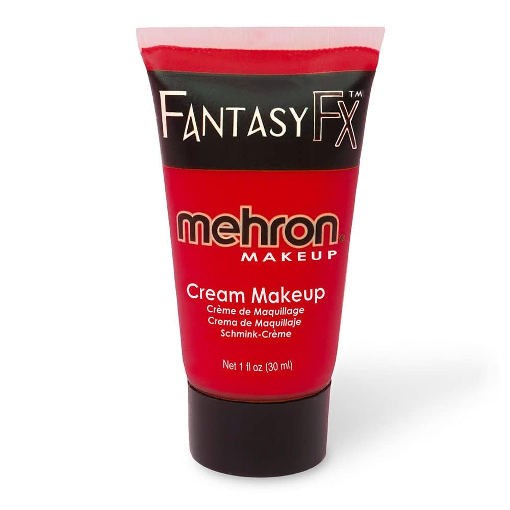 Makeup Fantasy FX Cream Makeup | Water Based | Halloween | Red Face & Body Paint for Adults 1 Fl Oz (30Ml) (RED)