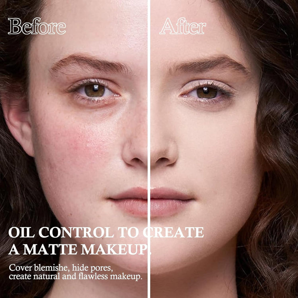 2 Layers Setting Powder - Matte Finishing Face Powder Compact - Light Shade Flawless Lightweight