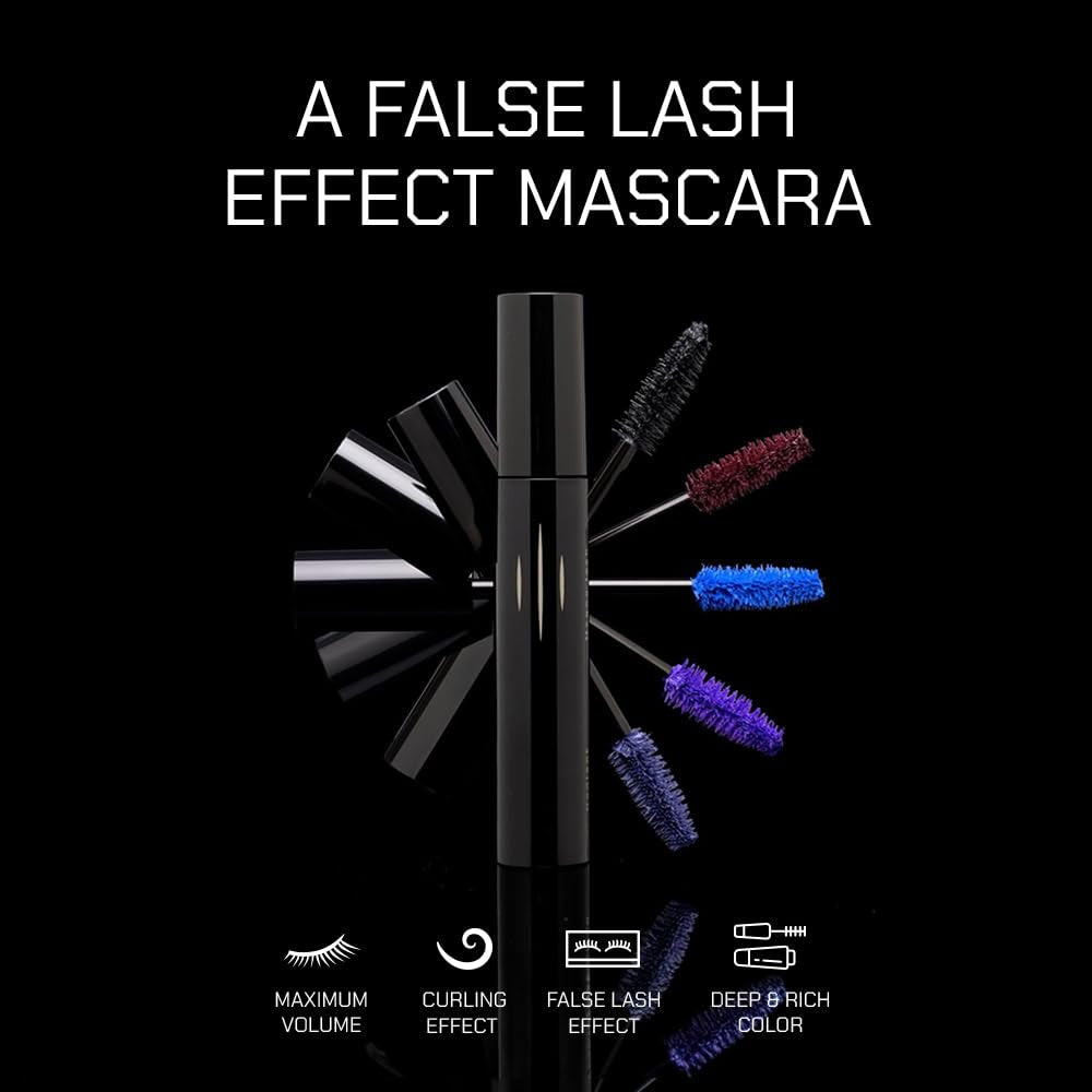 Radiant Professional Lengthening Mascara with Silicone Brush – Smudge-Proof Curl Mascara Volume and Length for Sensitive Eyes, Cruelty Free, Ideal for Mature & Young Women, 0.43 Oz (01 Black)