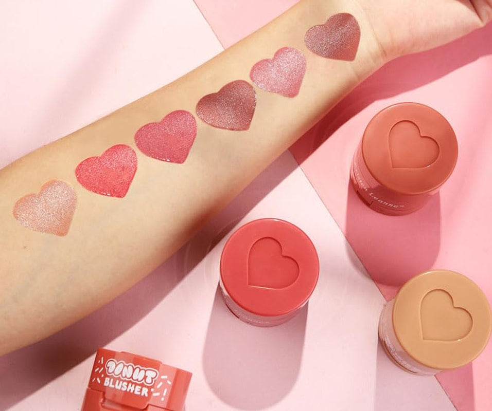 Stamp Liquid Blush Stamp Blush with Heart Shaped Applicator Natural Long Lasting Blush, Light and Airy Makeup for Women (4)