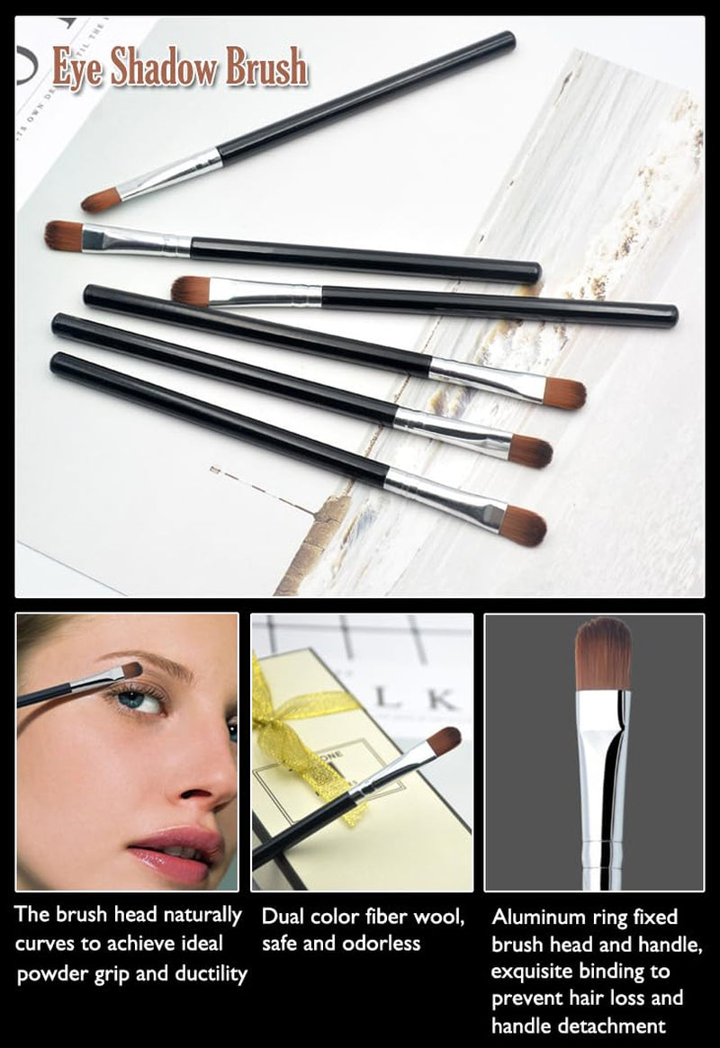 3 PCS Eye Shadow Brush, for Precise Application and Perfect Mixing, Contour and Definition, Eye Makeup Tools, Portable Travel Makeup Brush