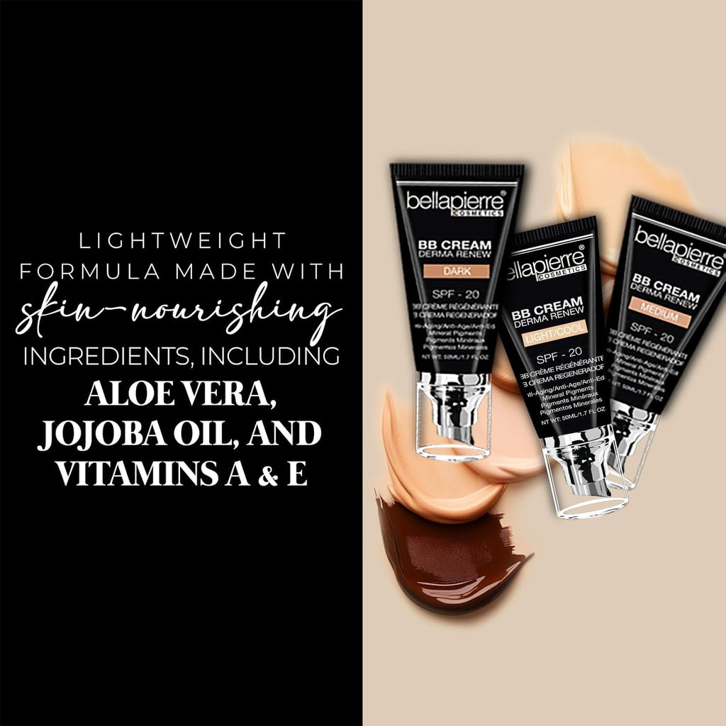 BB Cream SPF 20 – Mineral Sunscreen & Liquid Foundation, Lightweight Face Moisturizer with Buildable Coverage, Matte Finish, Non-Toxic, Paraben-Free, Cruelty-Free – 1.7 Oz - Fair Cool