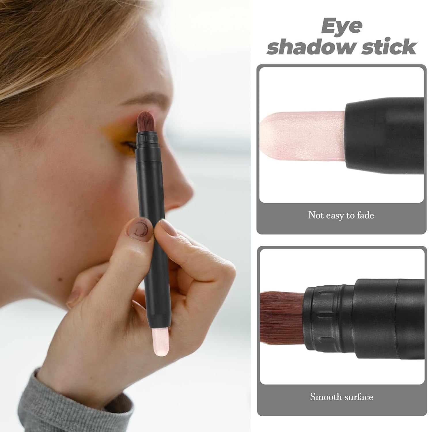 Dual Sided Makeup Brush Eye Shadow Stick Eye Makeup Pen Precision Applicator Travel-Friendly