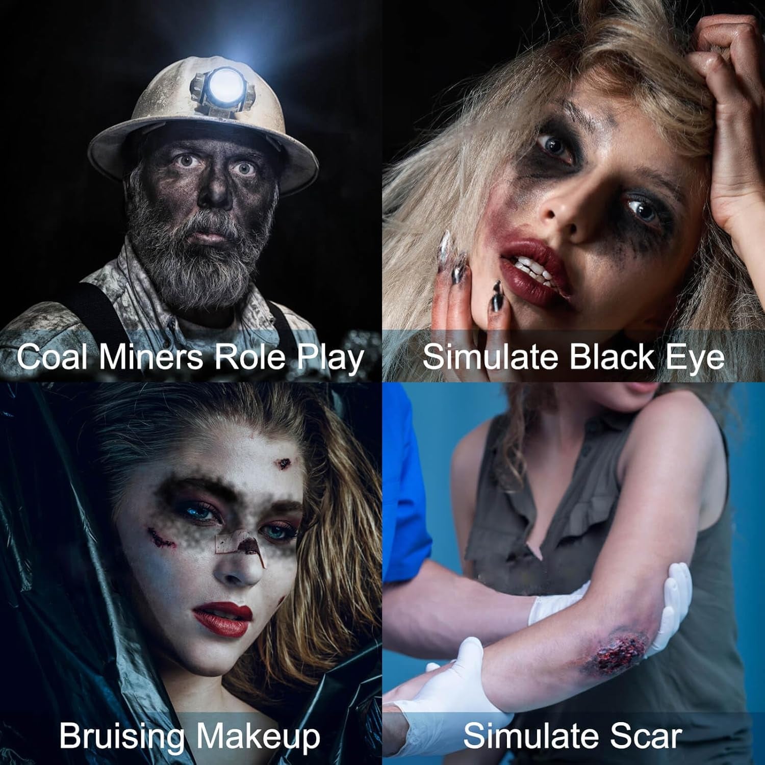 Black Special Effects Powder,Ultrafine Loose Dirt Powder for Stage,Video and Movie Performances,Professional Special Effect Makeup Powder for Halloween,Charred Ash,0.88Oz