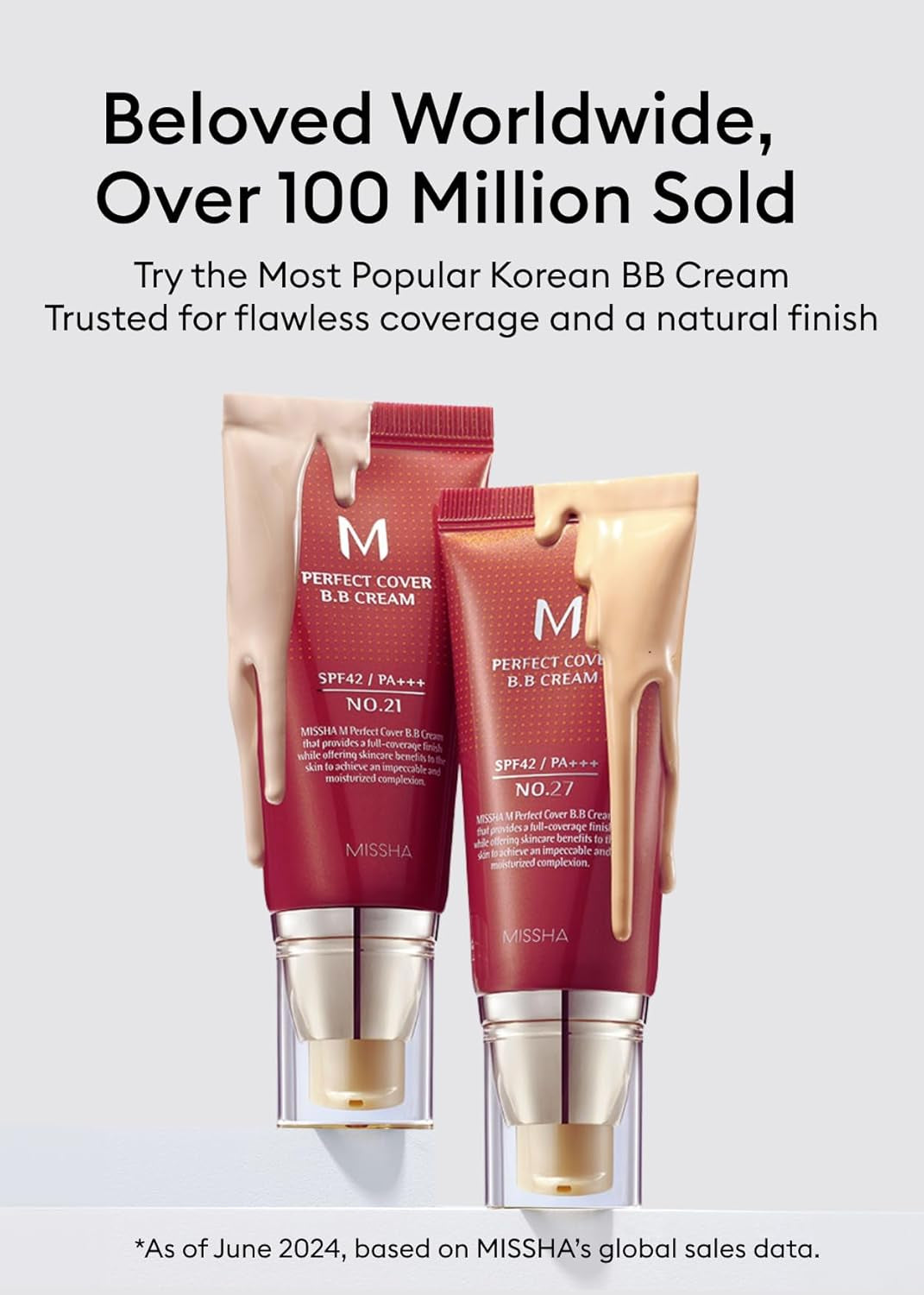 M Perfect Cover BB Cream No.23 Natural Beige -Light/Medium with Cool/Neutral Undertone SPF 42 PA +++ 1.69 Fl Oz - Tinted Moisturizer for Face with SPF