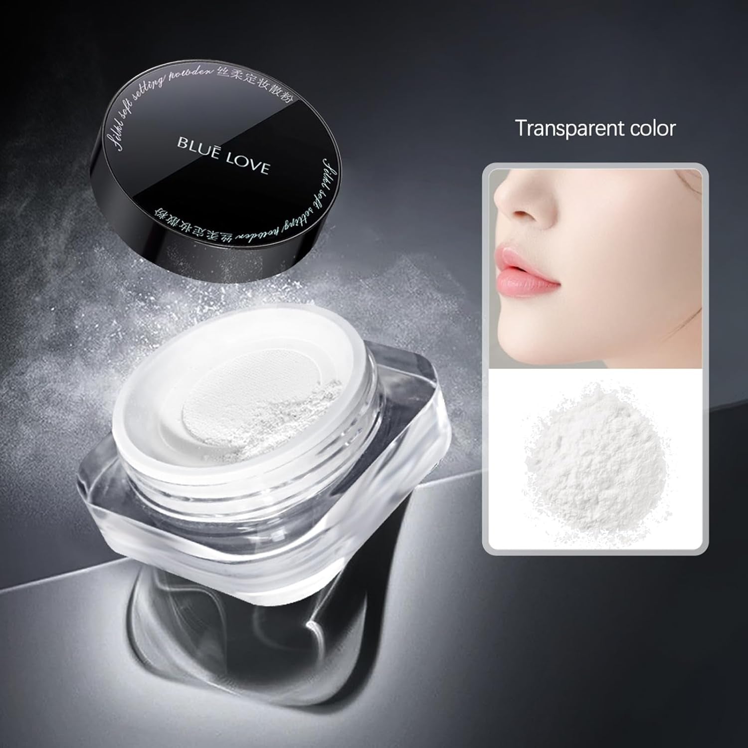 Loose Setting Powder Makeup for Face, Oil Control Smooth Face Makeup Powder Foundation, Waterproof Setting Powder Compact, Make up Finishing Powder (Transparent)