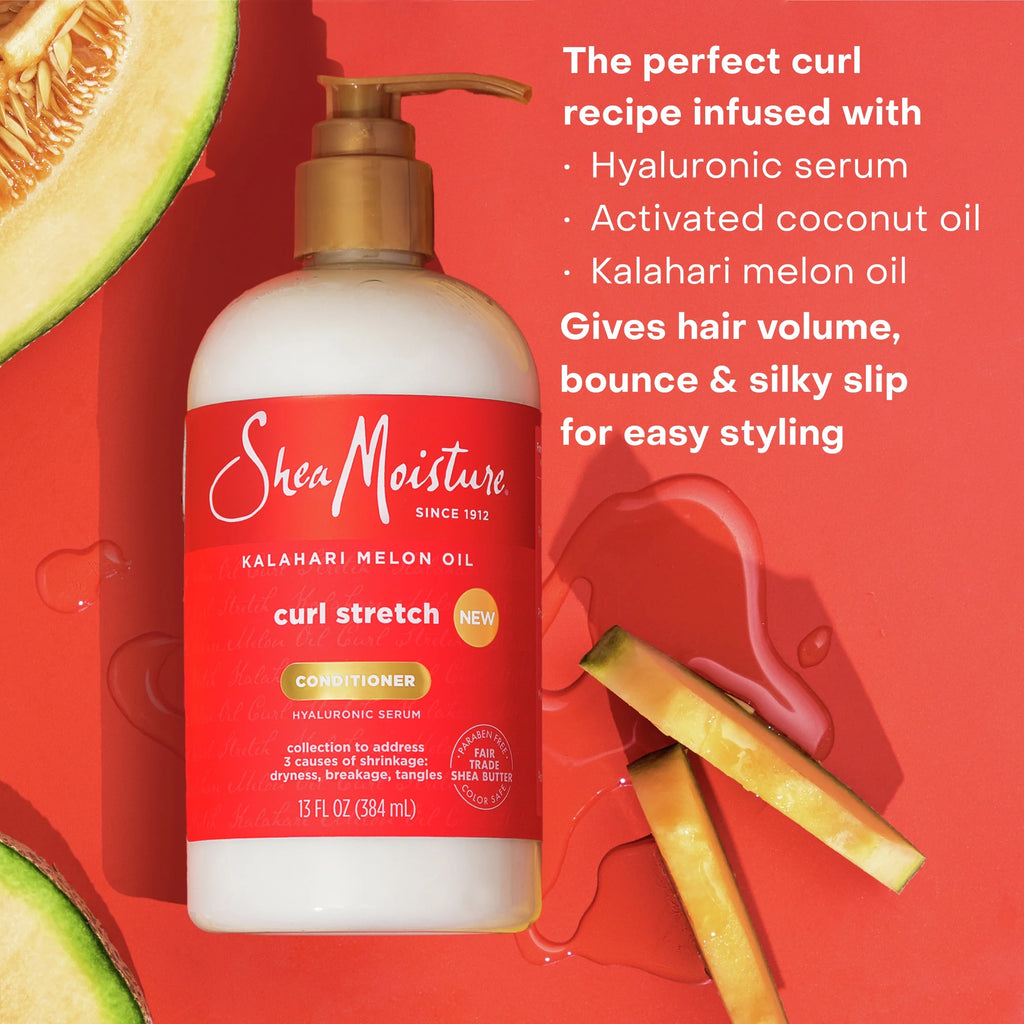 Curl Stretch Detangling Conditioner Kalahari Melon Oil Infused with Hyaluronic Serum Type 4 Curly Hair, 13 Oz