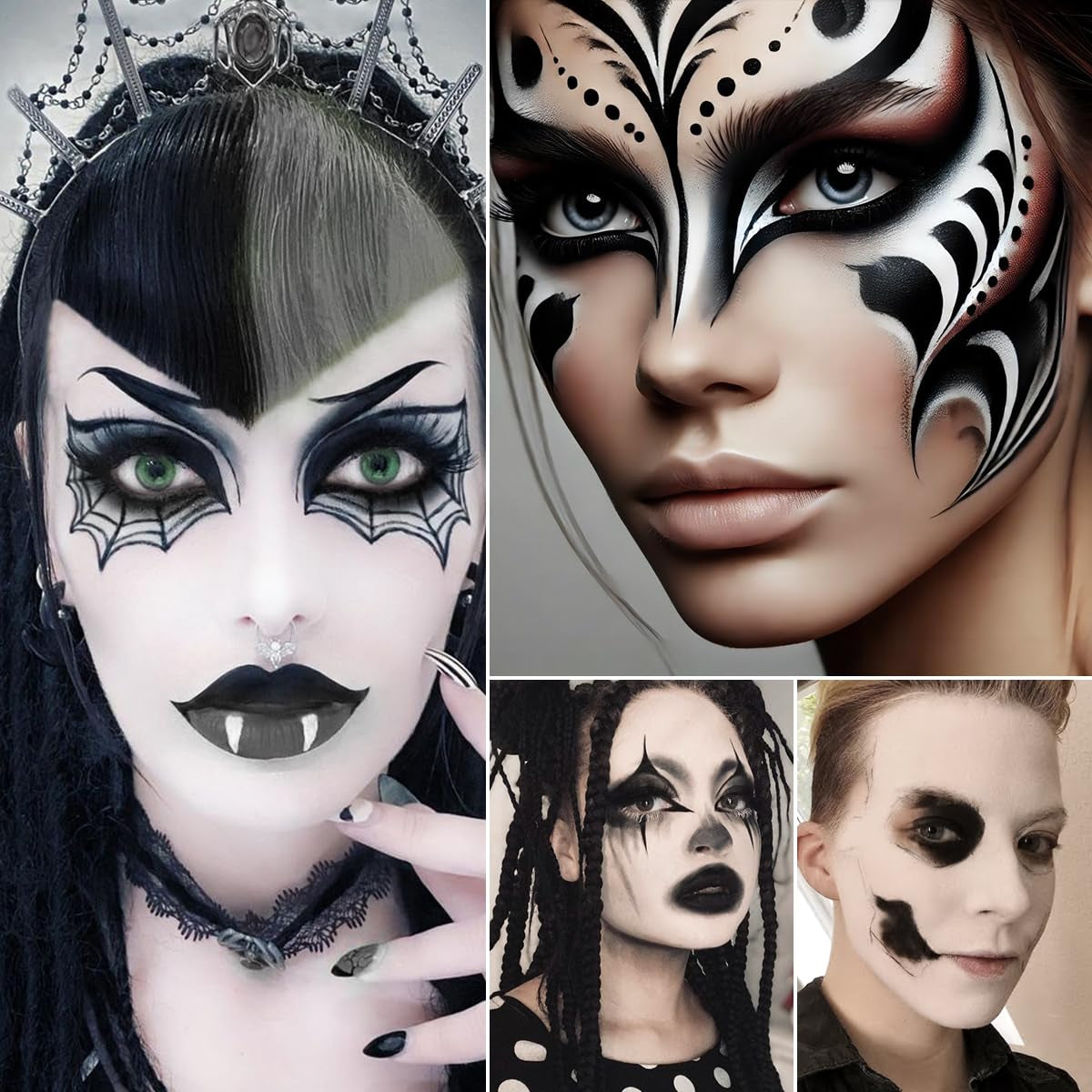 Gothic Makeup Palette - High-Pigment Foundation & Eyeshadow for Halloween Looks