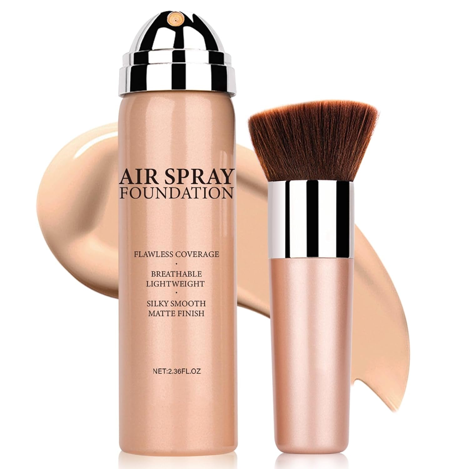 Airbrush Foundation Makeup Airbrush Flawless Setting Spray Foundation Makeup Lightweight Breathable Matte Foundation for Natural Radiant Finish-（02 Beige）