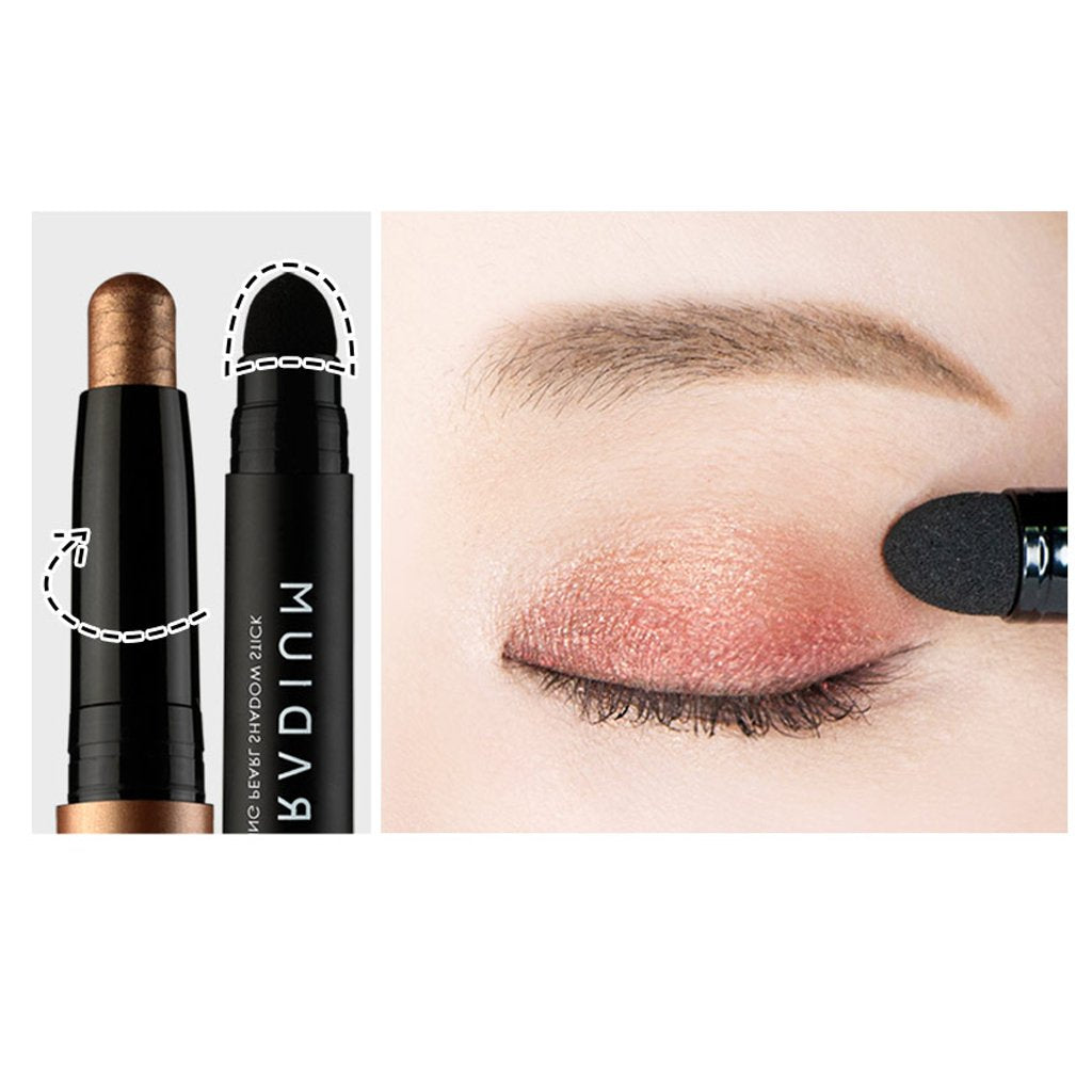Shining Pearl Smudging Eye Shadow Stick 1.4G (#2 Ice Pink) - Waterproof Long Lasting Daily Eye Makeup Eye Shadow Stick - Creamy Texture, Easy to Draw - Hypoallergenic for Sensitive Eyes