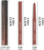 2Pcs Matte Lip Liner Pens, One Step Lips Makeup Pigment Velvety Nude Lip Stain Waterproof Lip Gloss Long Lasting Lipstick Lip Contour Makeup Lip Liner Shaping Cosmetic Tool, Type 6