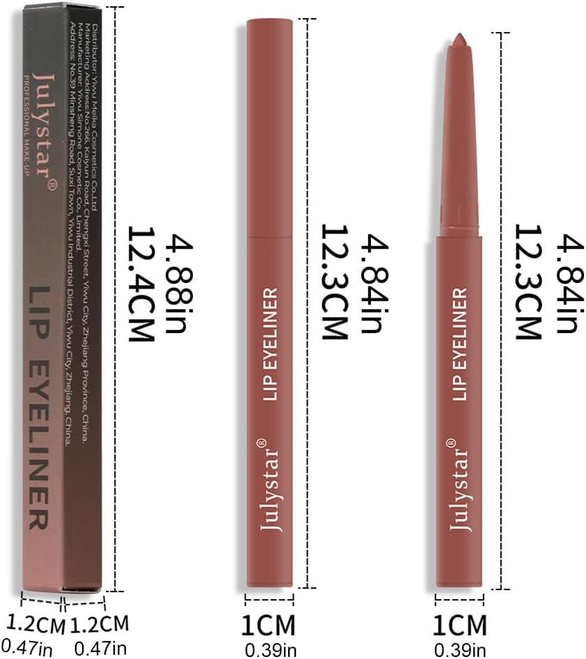 2Pcs Matte Lip Liner Pens, One Step Lips Makeup Pigment Velvety Nude Lip Stain Waterproof Lip Gloss Long Lasting Lipstick Lip Contour Makeup Lip Liner Shaping Cosmetic Tool, Type 6