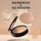 Flawless Pressed Powder, Control Shine & Smooth Complexion, Pressed Setting Powder Foundation Makeup, Portable Face Powder Compact, Long-Lasting Matte Finish, Nude