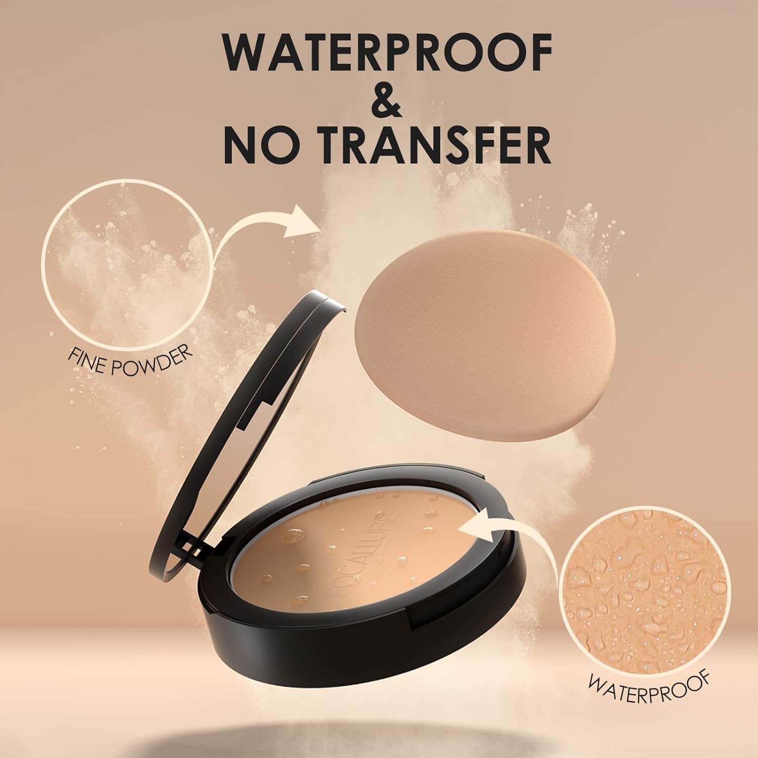 Flawless Pressed Powder, Control Shine & Smooth Complexion, Pressed Setting Powder Foundation Makeup, Portable Face Powder Compact, Long-Lasting Matte Finish, Nude