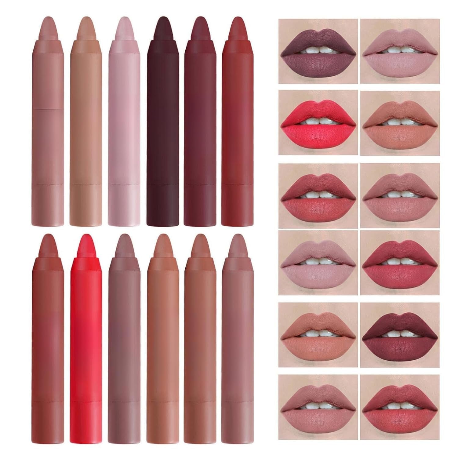 Matte Velvet Lipstick Lip Crayon Nourishing Non-Stick Cup Lip Stain Lip Gloss,Long-Lasting Waterproof Lip Stick Lip Makeup for Women (9)