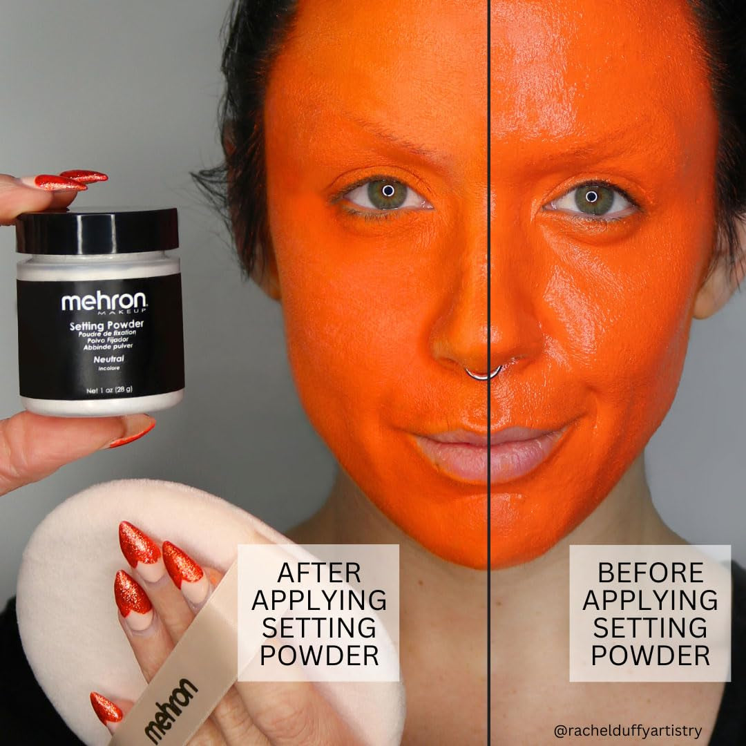 Makeup Setting Powder | Loose Powder Makeup | Perfect for Halloween 1 Oz (28 G) (Neutral)