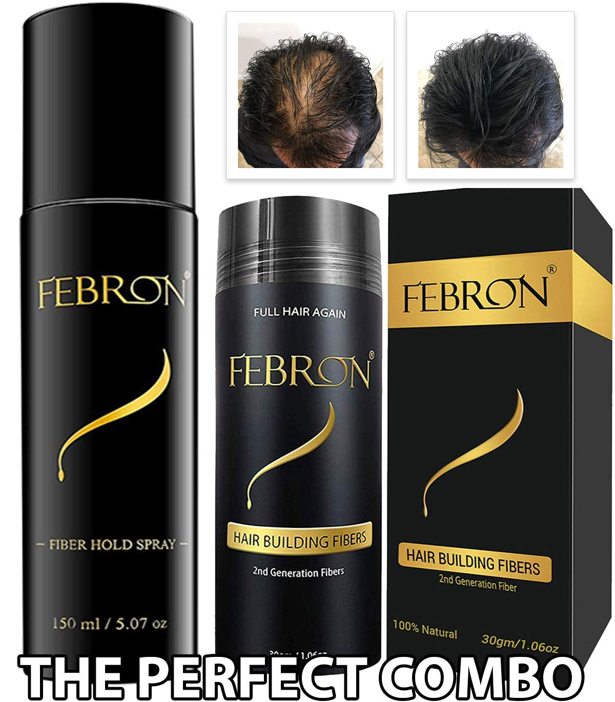 Fiberhold Spray BIG 5.07Oz 150Ml - Hair Spray Extra Hold Locking Fibers (6-12 Months Supply) Fresh Smell - Holding Spray for Hair - Doesn'T Leave Residue (Without Fibers)