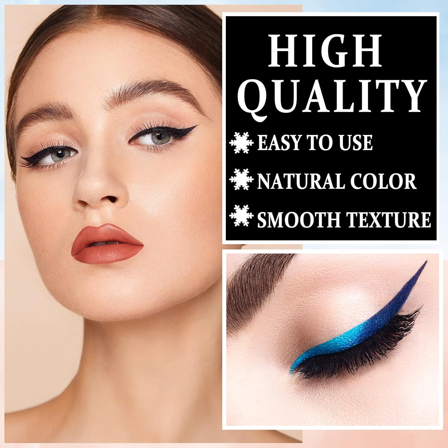 2PCS Liquid Black Eyeliner Pencil Set,Liquid Eye Liner Pen Matte Colorful Eyeliner Waterproof High Pigmented Eye Liner Makeup
