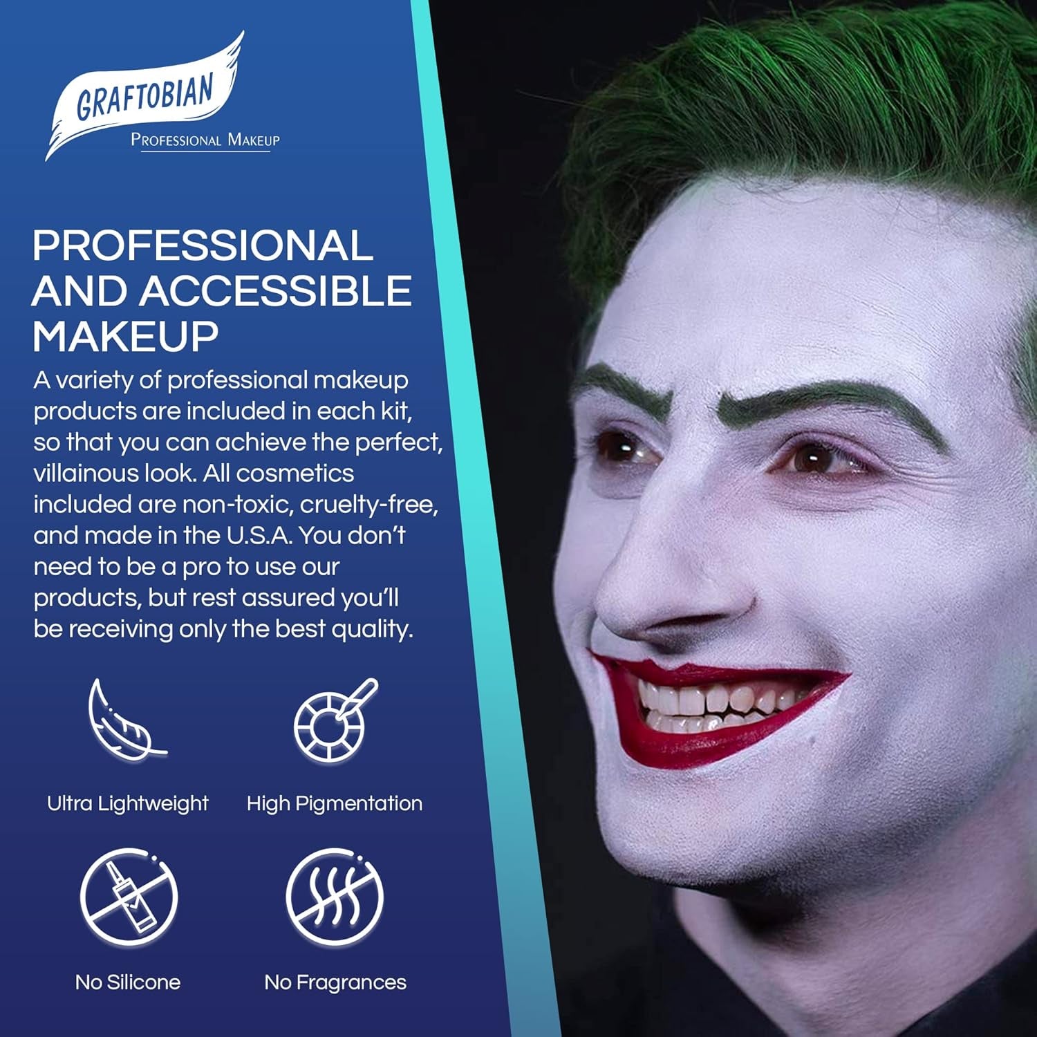 Classic Chaos Clown Makeup Kit - Complete 11-Piece Set for Scary Jester or Clown Costume - Deluxe Face Paint with Full Color Instructions Included, Perfect for Cosplaying and Halloween