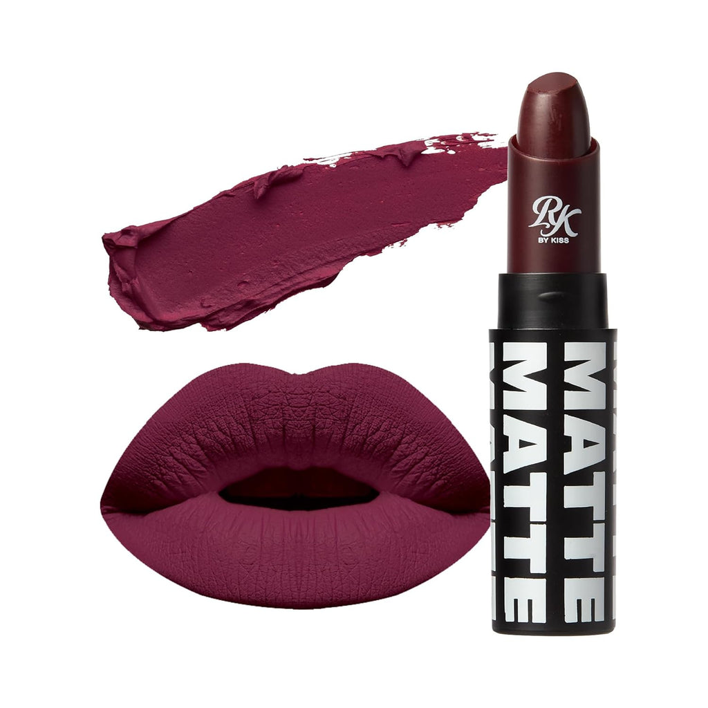 Lipstick, Matte Finish, Long-Lasting, Highly Pigmented, Smooth Apply, Full Coverage Lip Color Makeup (Berry Bossy)