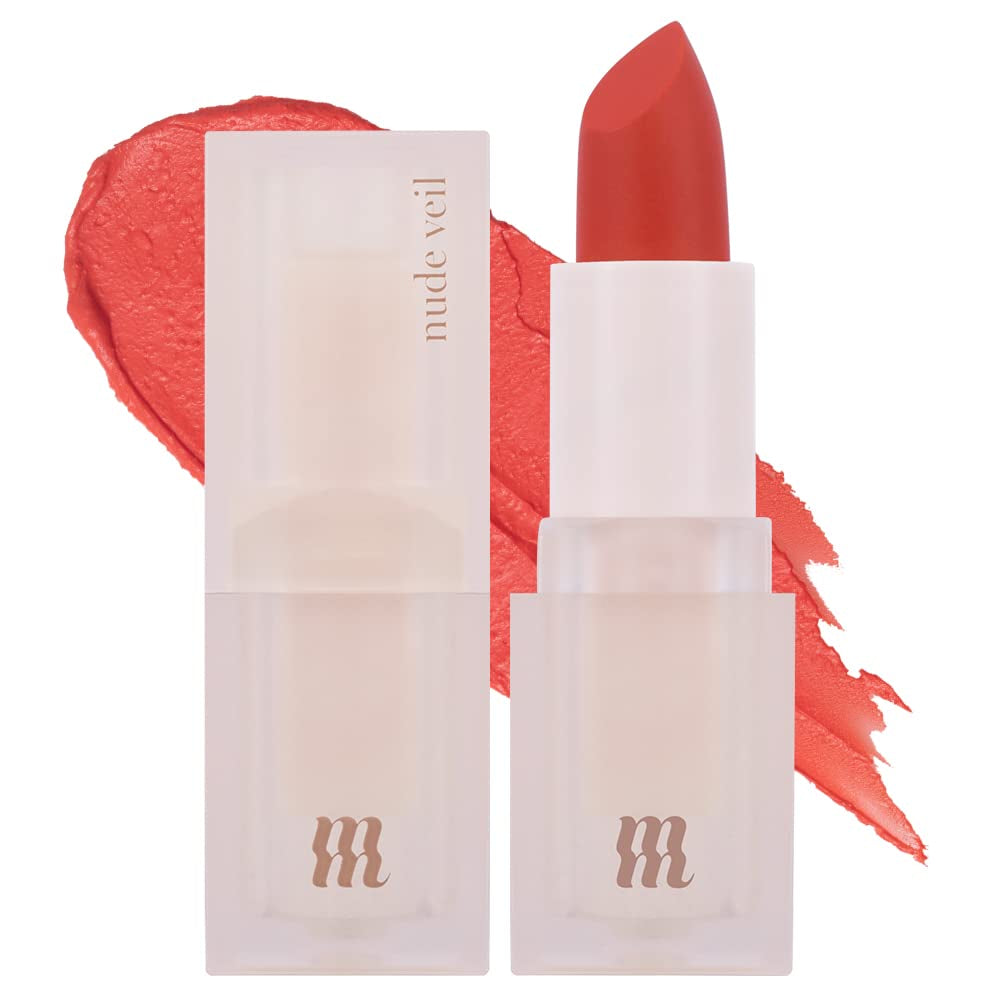 MERZY Nude Veil Lipstick – Soft Matte Finish, MLBB Nude Shades for Daily Wear – Lightweight, Buildable Color – Long-Lasting Korean Lipstick #3 STUNNING MOMENTS