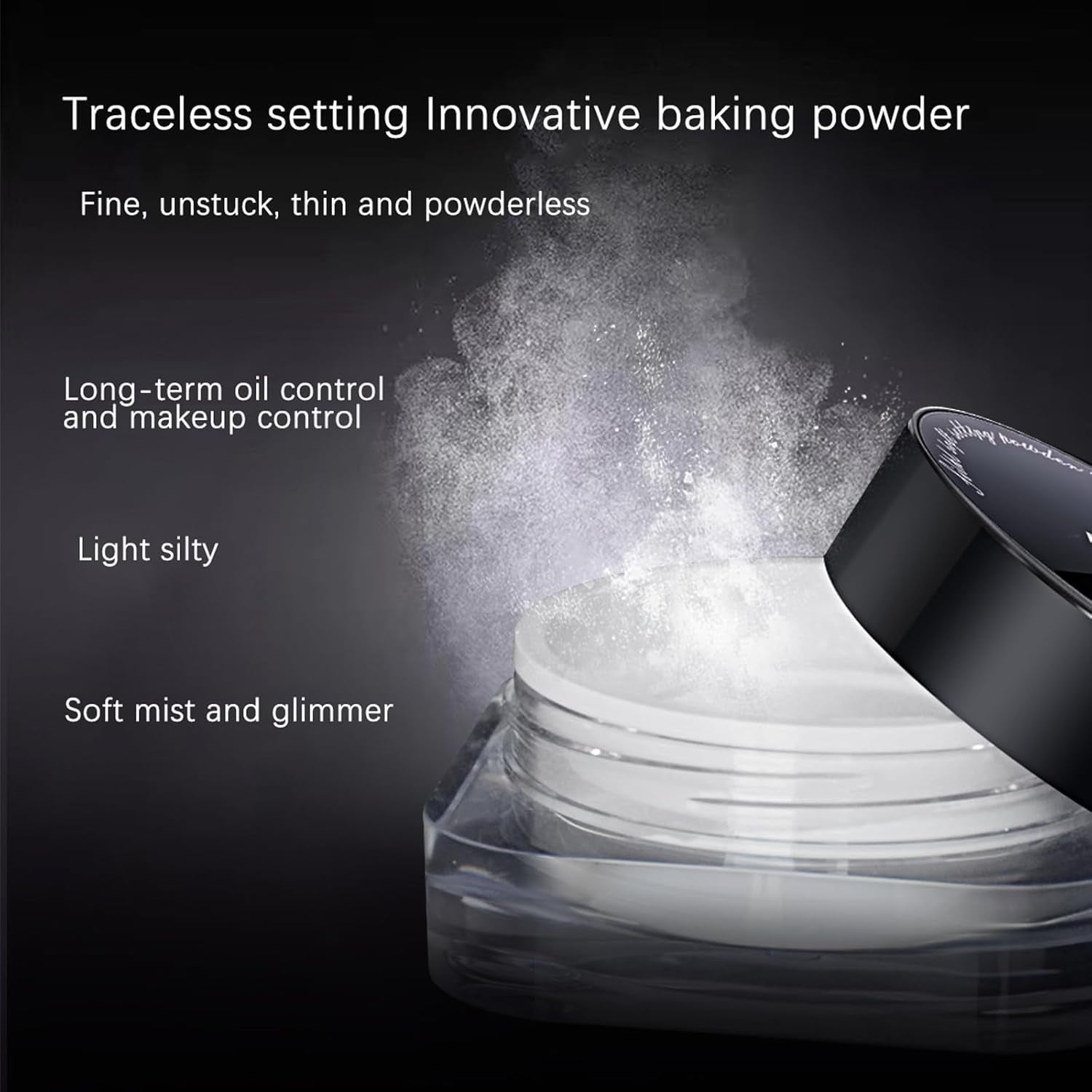 Loose Setting Powder for Oily Skin, Long-Lasting Oil Control Makeup, Waterproof Compact for a Smooth Finish (Purple)