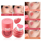 Stamp Liquid Blush Stamp Blush with Heart Shaped Applicator Natural Long Lasting Blush, Light and Airy Makeup for Women (4)