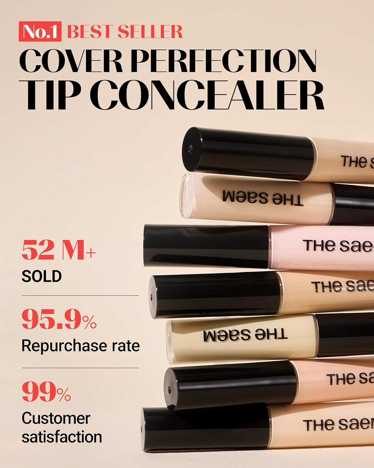 Cover Perfection Tip Concealer - Radiant Highlighter, Corrects & Brightens, Discoloration & Dark Circles, Bright Pink, 0.2 Fl.Oz. (#Brightener)