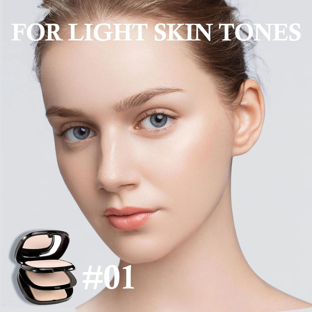 2 Layers Setting Powder - Matte Finishing Face Powder Compact - Light Shade Flawless Lightweight