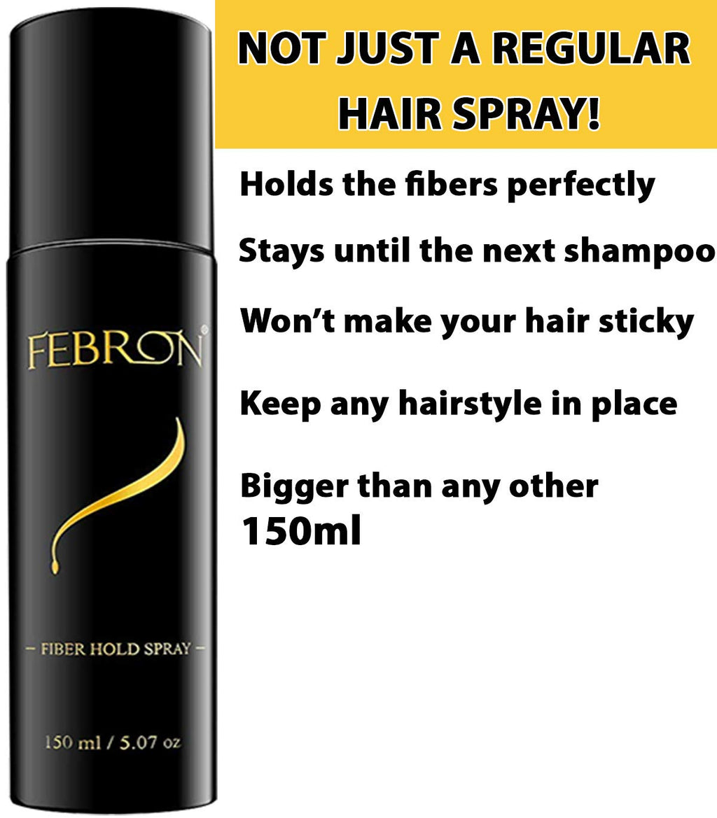 Fiberhold Spray BIG 5.07Oz 150Ml - Hair Spray Extra Hold Locking Fibers (6-12 Months Supply) Fresh Smell - Holding Spray for Hair - Doesn'T Leave Residue (Without Fibers)