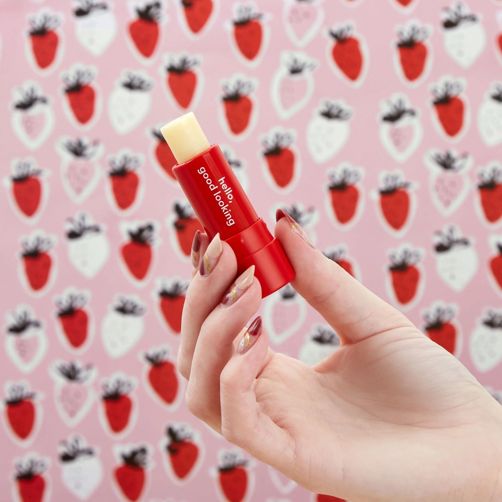 Moisturizing Vegan Lip Balm with Shea Butter Coconut Oil, Natural Strawberry, De