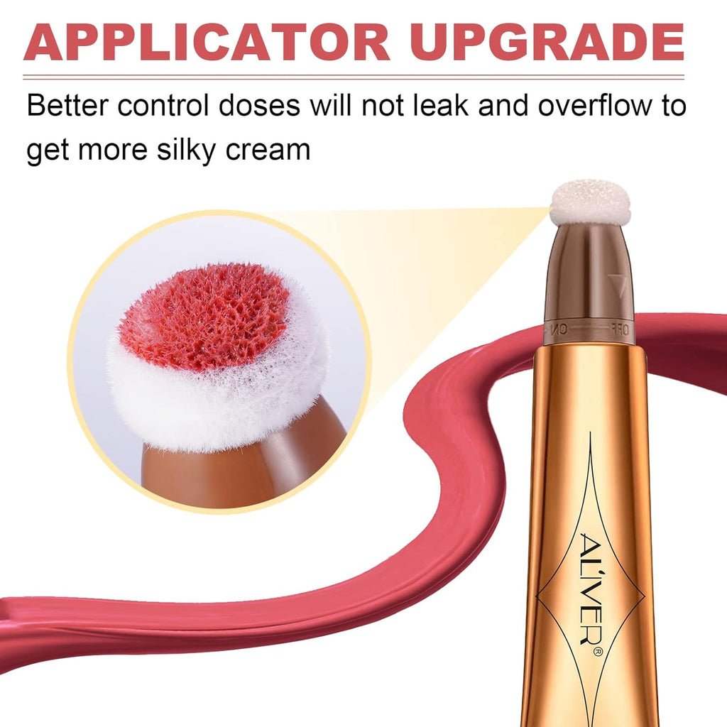 Blush Pen,Beauty Liquid Blush Stick with Cushion,Matte Face Blush,Natural Silky Smooth Creamy Liquid Blush Wand, Lightweight Blendable Blush Stick for Cheek Lip(03# Blush-Cherry Red)